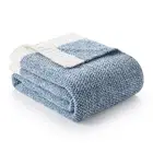 Heather Blue Throw Blanket for Couch, Oversized Throw XL Super Soft Warm Blan...