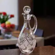 16 oz Hand-Cut Crystal Decanter with handle, Elegant Design with Stopper | NEMAN