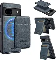 [GoshukunTech] for Google Pixel 7 5G Wallet Case,for Pixel 7 Flip Case with Vertical Flip Card Slots PU Leather Detachable Phone Cover[Support Magsafe or Wireless Charging]-Navy Blue