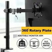 32'' Monitor Stand Arm Single Desk Mount Computer LCD LED TV Holder 360 Display