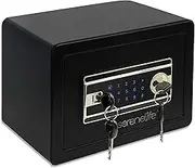 Home Safe Box | Electronic Fingerprint Access, Money Safe for Home & Office, Touchscreen Keypad & Lock, Steel, Includes 2 Master Keys | 13.77 x 9.84 x 9.84 Inch 0.63 Cubic FT