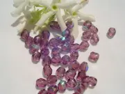 Fire Polish Bead WR18-5mm Light Med Amethyst A/B Crafts Jewelry Making/50pc