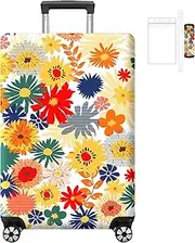 [Aatacas] Unique Printed Pattern Travel Luggage Suitcase Cover, Luggage Suitcase Tag and Luggage Suitcase Handle Cover, Elastic Washable Anti-scratch Suitcase Cover Protector, Pattern 007, XL ( 30