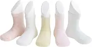 [DEBAIJIA] 5 Pairs Set Baby Thin Mesh Coton Socks Low Cut Ankle Socks/Baby Coton Tights Pantyhose Socks for Kids Toddler, Spring Summer Breathable Socks Stockings for Boys Girls 0-5 Years Old