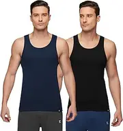 [XYXX] Men's Nova Super Combed Cotton Regular Fit Solid Round Neck Ribbed Vest (Pack of 2)
