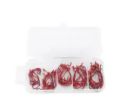 50 Big Fishing Hooks 2# 1# 1/0# 2/0# 3/0# (Red)