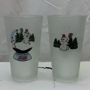 8 Pepsi Glasses Tumblers Snowman New Old Stock Happy Holidays