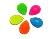 100 Neon Color Flatback Acrylic Teardrop Rhinestone Gems No Hole 10X14mm
