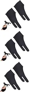 SEWACC 3sets Two Finger Drawing Glove Artist Gloves for Sketching Painting Light Tablet Pen Display Size s 2pcs*3