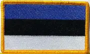 ESTONIA Flag Patch With Hook & Loop Fastener Gold Emblem