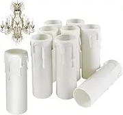 Prmape 20 Pcs Candle Drip Sleeve Tubes, White Chandelier Socket Cover, White Candle Covers for Wall Lamp Chandelier Lamp Holder Christmas Decoration（ 3x10cm ）