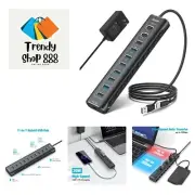 Powered USB Hub, 11-Port Hybrid USB 3.2/ USB C Hub with PD Charging Port and ...