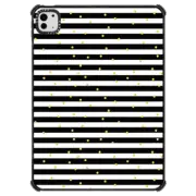 iPad Pro 11-inch (M4) iPad Impact Case Geometrical black white gold polka dots stripes