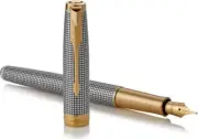 Parker Sonnet Ciselé Silver GT Fountain Pen 1931489 or 1931490 nib F or M