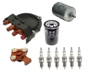FOR BMW E30E32E34 Ignition Kit Spark Plugs Distributor Cap Rotor Oil Fuel Filter (for: BMW)