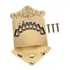 8 String Mandolin Tailpiece Feather Pattern Metal Bronze Mandolin Repair Part