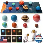 Wooden Solar System Model Board，Kids Solar System with Astronauts ，Montessori