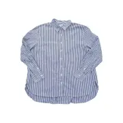 Seed Heritage Ladies 12 Long Sleeve Brown Stripe Button Up Shirt NWT RRP$99.95