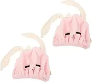 LOORGVEL 2PCS Cute Hair Towel Cap for Ultra Absorbent Quick Dry Hair Turban Soft Microfiber Gentle Skin for Bathing and Swimming