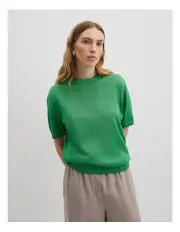 [Country Road] Fine Mesh Knit T-shirt in Jade Green