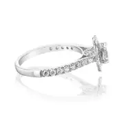 Luminesce Lab Grown 9ct White Gold 1 Carat Diamond Halo Solitaire Ring with Oval Centre Diamond, Q