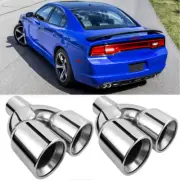 2Pcs Car Exhaust Tip 2.5" to 3.5" Slant Cut Stainless Steel For Dodge Challenger