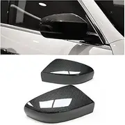 Compatible For Maserati Ghibli & Quattroporte Carbon Fiber Rearview Mirror Housing Cover Dry Carbon Adhesive Mirror Cover 2013-2016 2017+(After 2017)