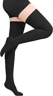 Evolyline Medical Compression Stockings Women Men 15-20 mmHg, Class I Thigh Long Compression Socks Support Stockings Closed Toe Silicone Band for Graduated Support Varicose Veins