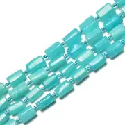 Natural Amazonite Smooth Tube Beads Size 7x10 mm 15.5" Strand