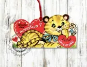 Hang Tags WHATS NEW PUSSY KITTY CAT MOUSE VALENTINE TAGS #640 Gift Tags