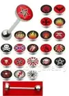 14G 5/8" 316L Surgical Steel Dome Logo Tongue Ring Barbell