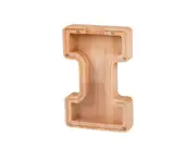 Wooden Piggy Bank English Alphabet I Coin Money Box Education Gift for Christmas Birthday Home Decoration