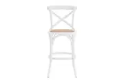 Matt Blatt Melrose Cross Back Counter Stool (White Birch/Rattan Seat)