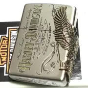 Harley Davidson HDP-75 Bald Eagle Gold Side Metal Zippo Oil Lighter MIB