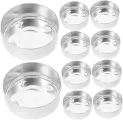 FONDOTIN 30pcs Tea Light Tins for Candle Making Supplies Elegant Decorative Candle Tray Durable Empty Tealight Tins with Retro Style for Home Decor and Events
