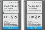 2 Packs 7.6V 1450mAh PS-BLN1 Battery for Olympus OM-D E-M1 Olympus Pen F OM-D E-M5 Pen E-P5 OM-D