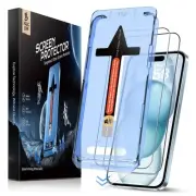 2 Pack for iPhone 15 Tempered Glass Screen Protector 6.1 inch [Not Max], Auto...