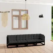 4-Seater Garden Sofa with Cushions Solid Pinewood vidaXL