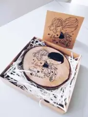 lovely couple wood burn art Pyrography art
