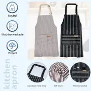 2 Pcs Kitchen Apron Chef Apron with 2 Pockets Adjustable Neck Strap and bevzT
