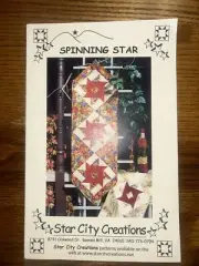 Spinning Star Banner/Runner 14” x 47” Sewing Pattern Star City Creations #3112