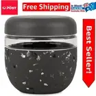Eco-Friendly 24oz Terrazzo Charcoal Glass Meal Prep Container - Microwave Safe