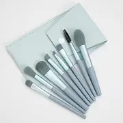 8pcs Makeup Brush Set With Storage Bag, Including Foundation Brush And Eye Shadow Brush, Suitable For Beginners，Cyan color (Blue)