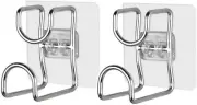 Adhesive Hooks, Heavy Duty Washbasin Hook Stainless Steel Robe Towel Hook for Ha