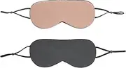 BEBEMOKO 2pcs Adjustable Sleep Eye Masks Breathable Dual Sided Eye Shading Patches for Home and Travel for Relaxation and Restful Sleep + Grey