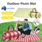 200cm Extra Large Picnic Blanket Check Rug Waterproof Mat Camping Outdoor AU