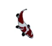 Embroidery patch sew badge iron on glue transfer fish koi japanese