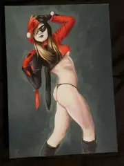 Harley Quinn (09"x12") original traditional comic art by Higor Paiva