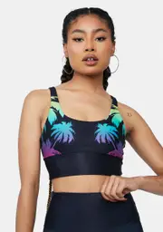 [Beach Riot] Rainbow Palm Madness Leah Sports Bra