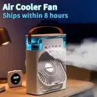 3 in 1 portable humidifier fan, mini USB air conditioner fan, LED night light